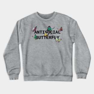 ANTISOCIAL BUTTERFLY Rainbow Black Crewneck Sweatshirt